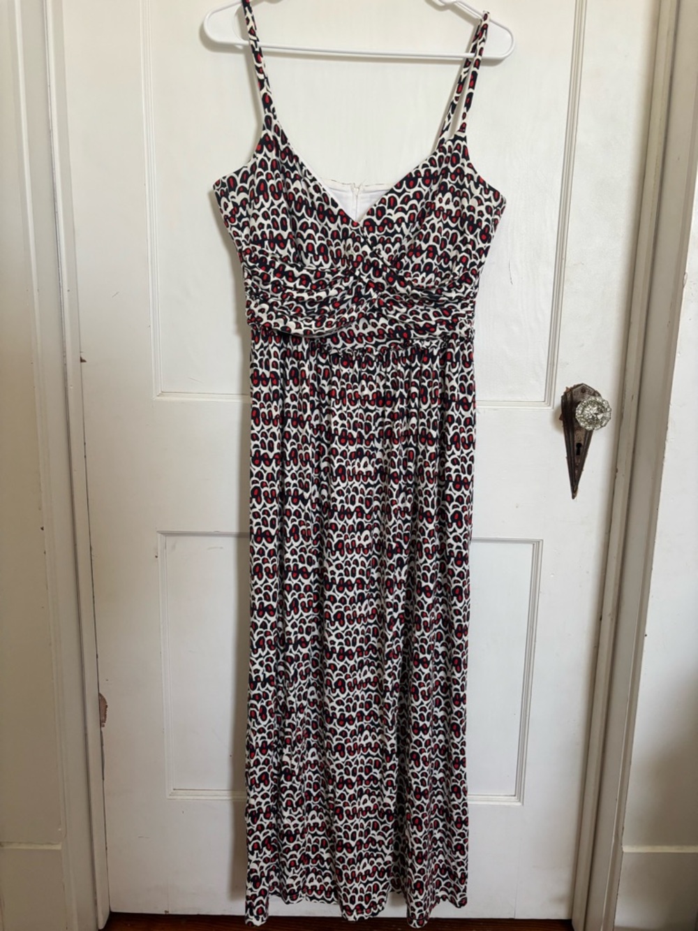 Dolores Promesas Cream Slip Dress with Patterned Straps